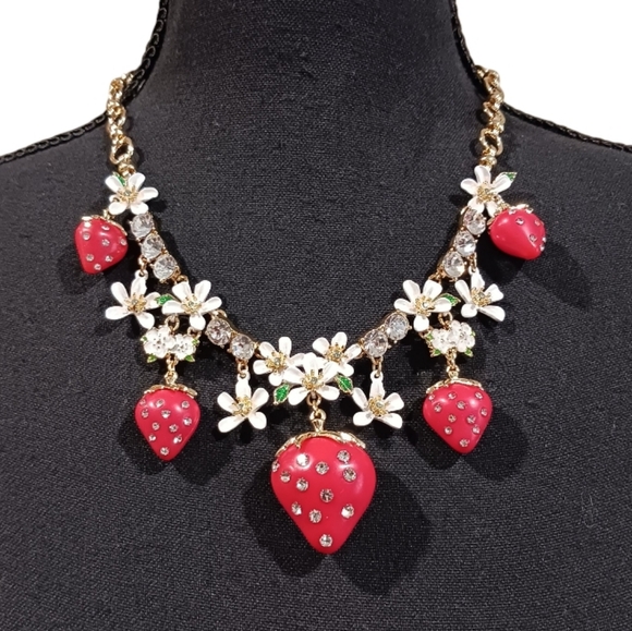 Betsey Johnson Jewelry - SOLD Betsey Johnson Strawberry Statement Necklace
